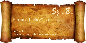 Szemesi Béla névjegykártya