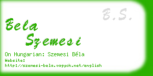 bela szemesi business card